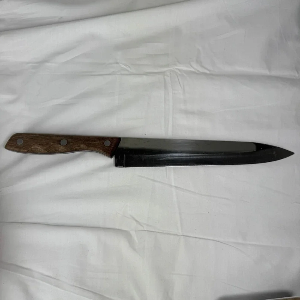 Viking 440-A Super Stainless Steel Carving Knife Wood Handle 13.75 Inch Silver